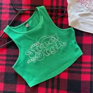 “Stay Sweet Stay High” Crop top (Green)